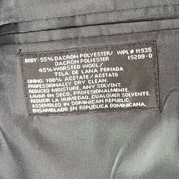 Stafford Blazer Men’s 44R Gray Wool Blend Sport Coat Suit Jacket Metal 2 Button - Picture 15 of 15